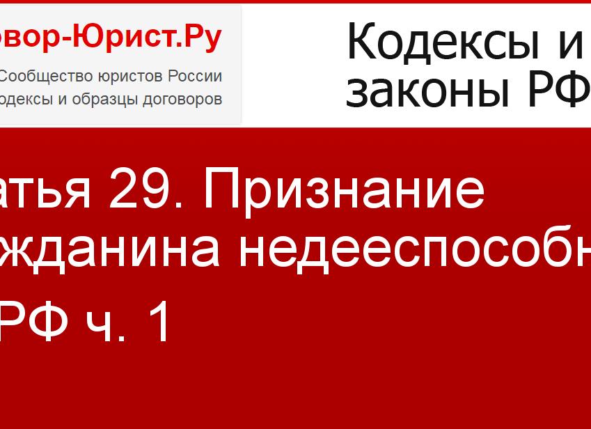 Ст 29 ГК РФ