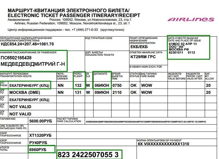 Авансовый отчет авиабилеты образец заполнения