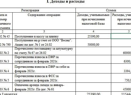 Ведение КУДиР на УСН 6