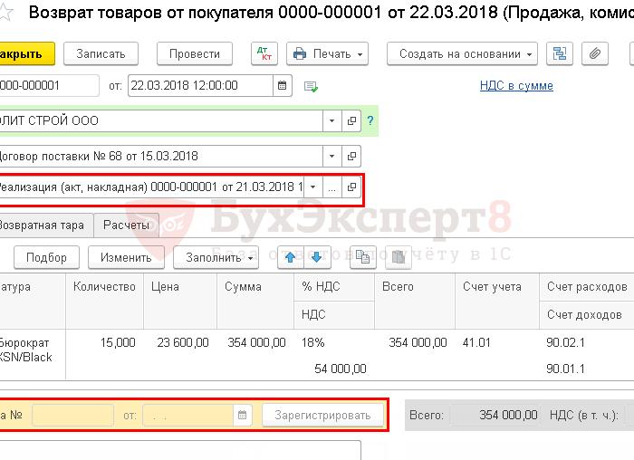 Возврат товара от покупателя