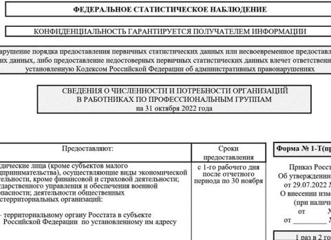 Форма 1 т проф