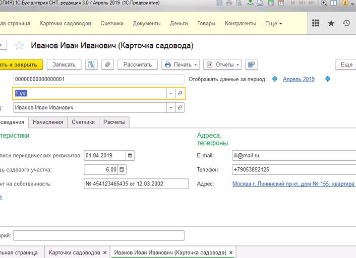 Бухгалтерия СНТ программа