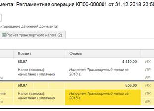 Транспортный налог проводки