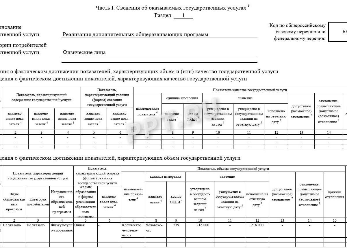 Отчет по муниципальному заданию