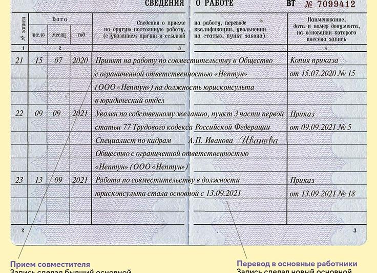 Перевод по совместительству