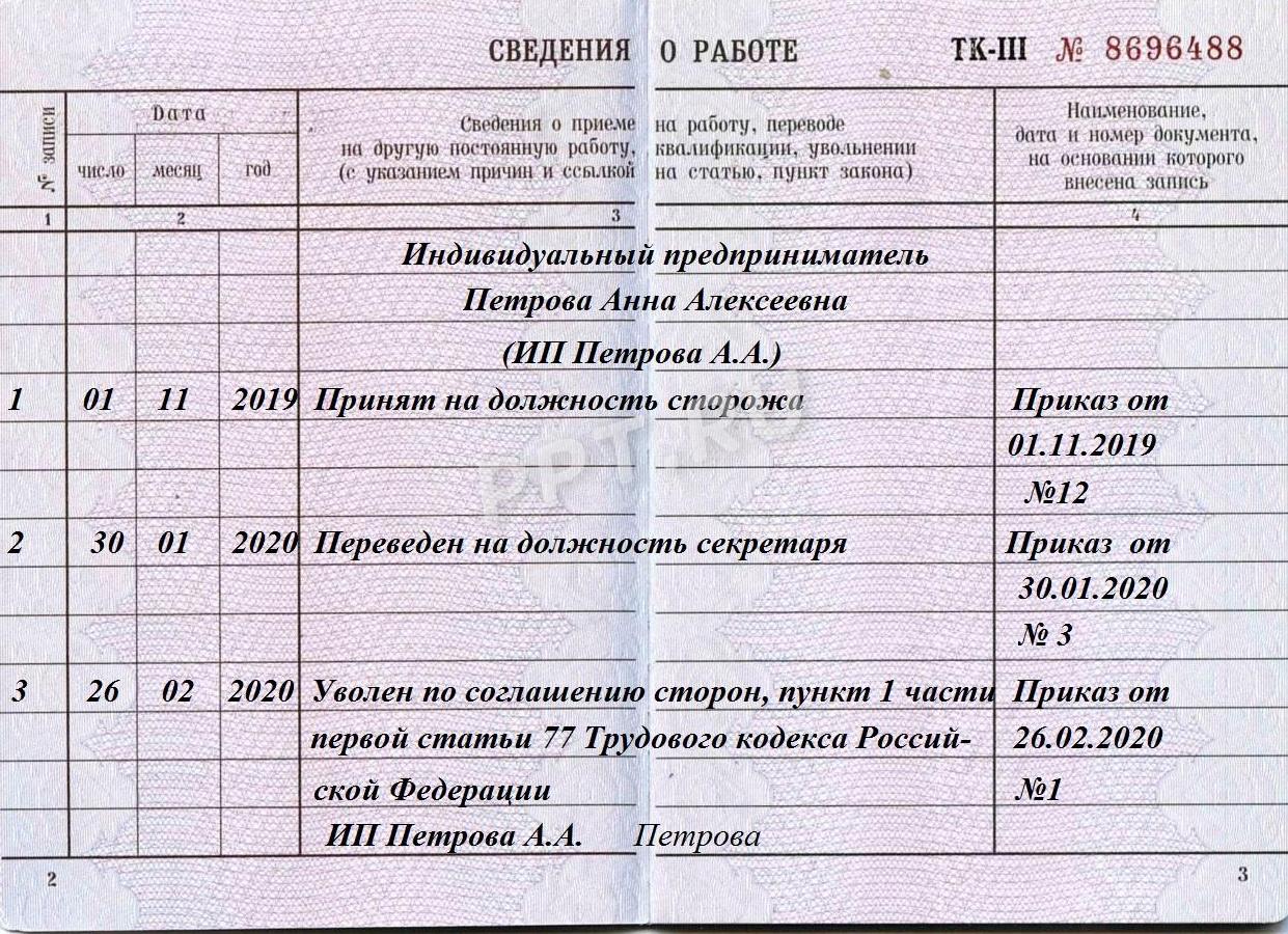 Сокращение у индивидуального предпринимателя