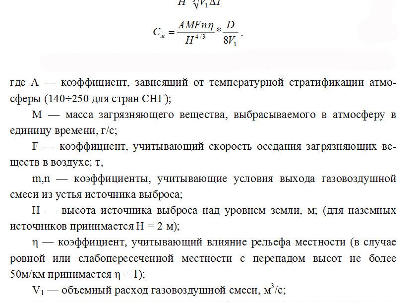Фоновая концентрация загрязняющего атмосферу вещества
