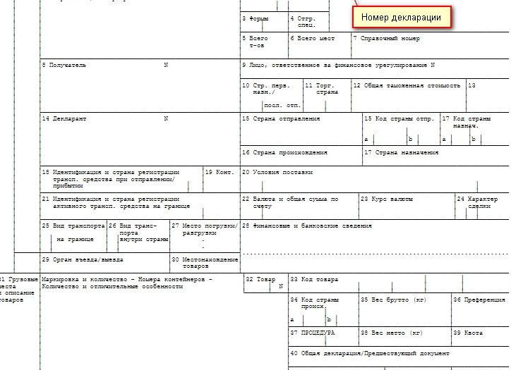 Номер ГТД