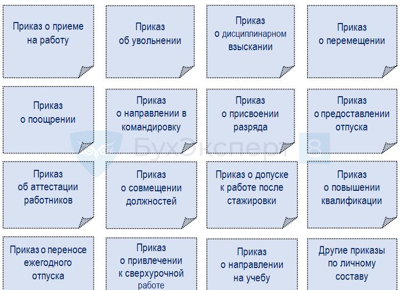 Срок хранения приказов на командировку