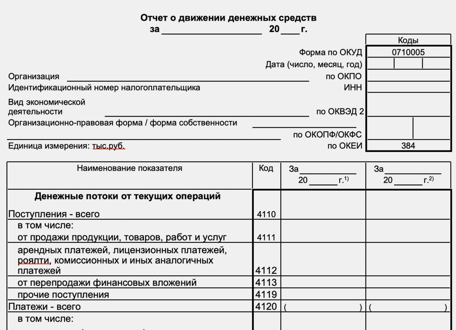 Движение денежных средств