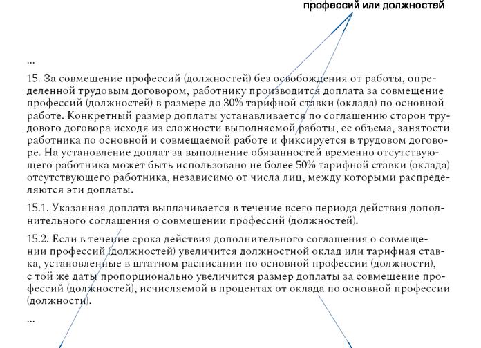 Размер доплаты за совмещение