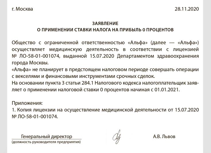 Налог на прибыль медицинских организаций